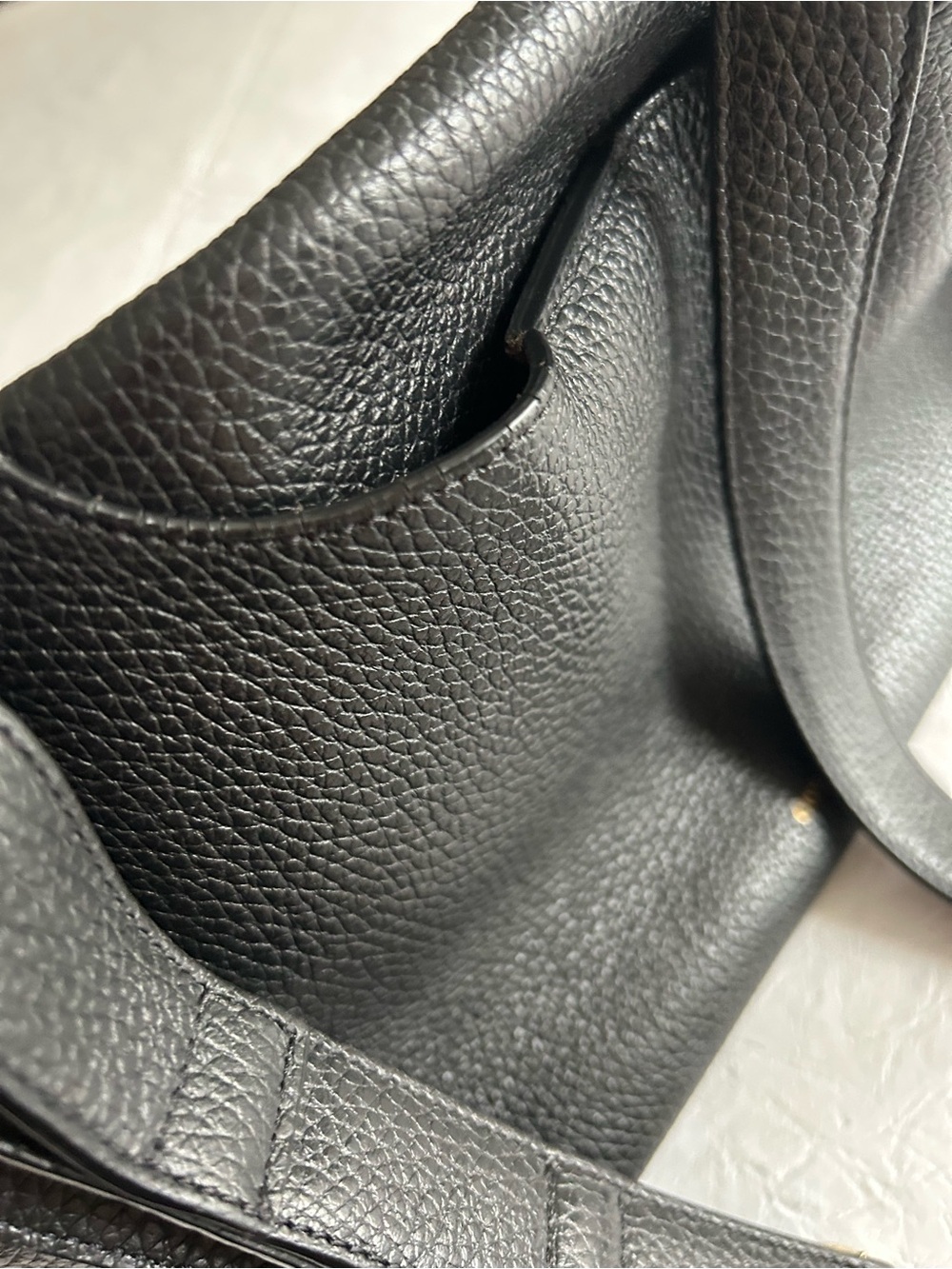 CUYANA Double Loop Black Pebbled Leather Crossbody Shoulder Bag Italy w/ Dustbag - Picture 4 of 8